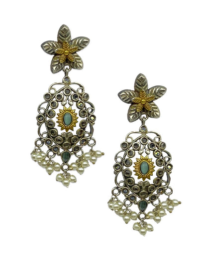 Dangler Earring Floral With Pearl Design