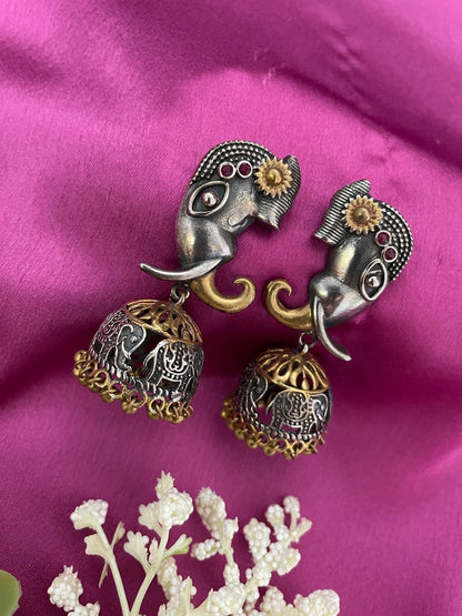 Jhumka Earring Elephant/Ghungroo Design