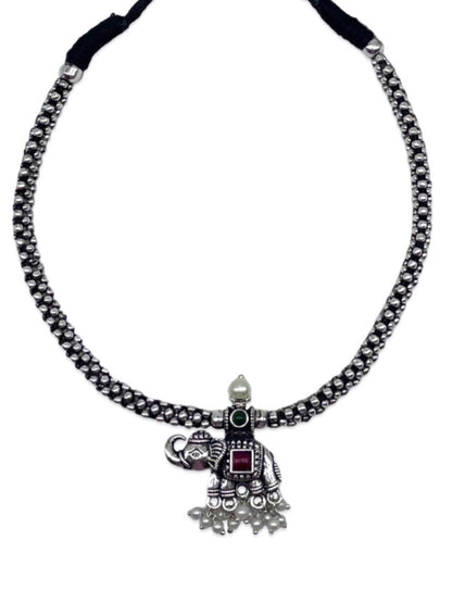 Silver Choker Necklace Thushi/Elephant