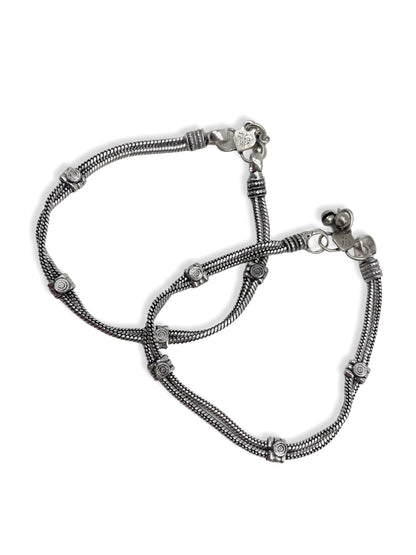 Oxidised German Silver Plated Fancy Anklet/Payal/Pazeb
