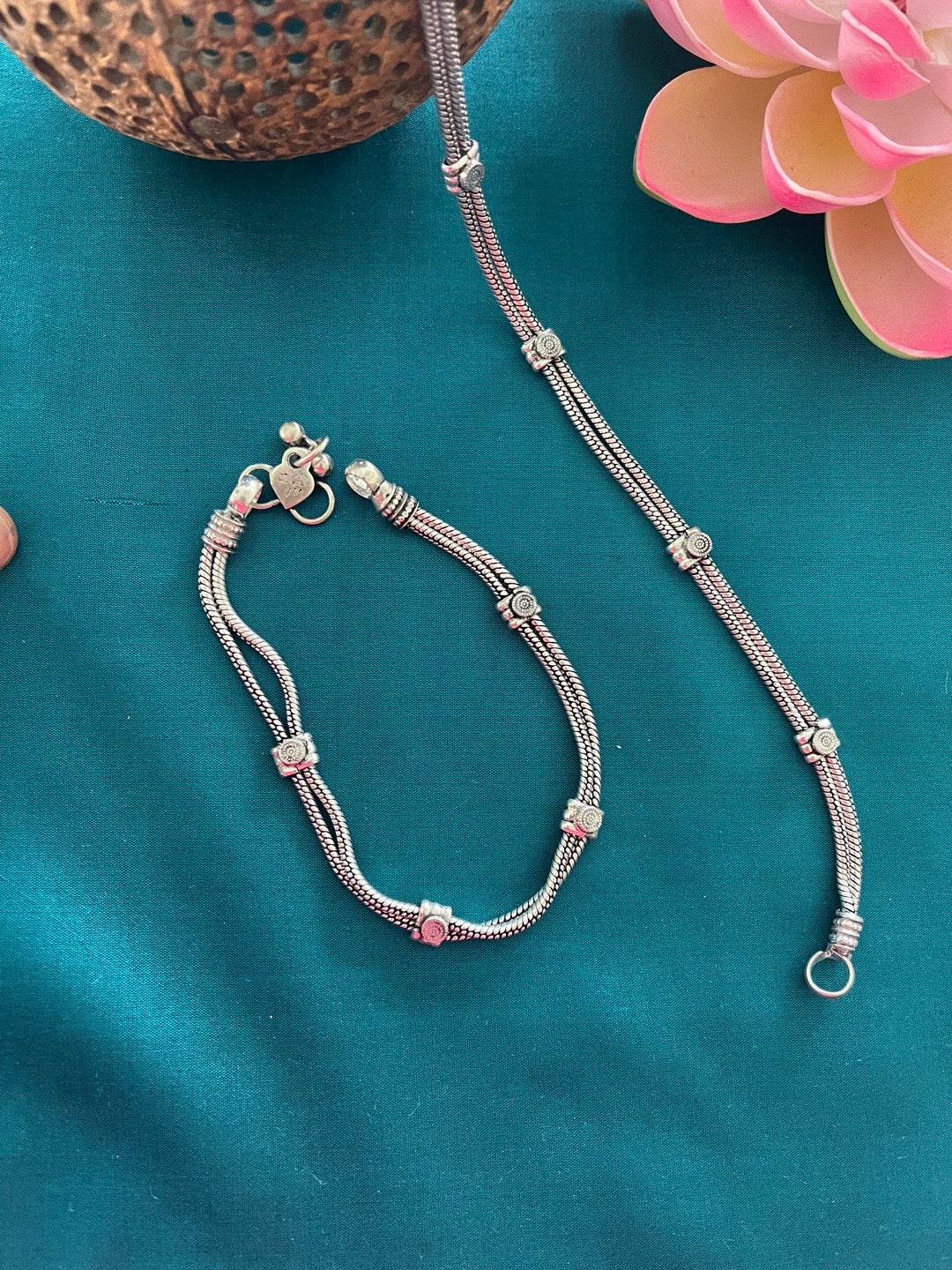 Oxidised German Silver Plated Fancy Anklet/Payal/Pazeb