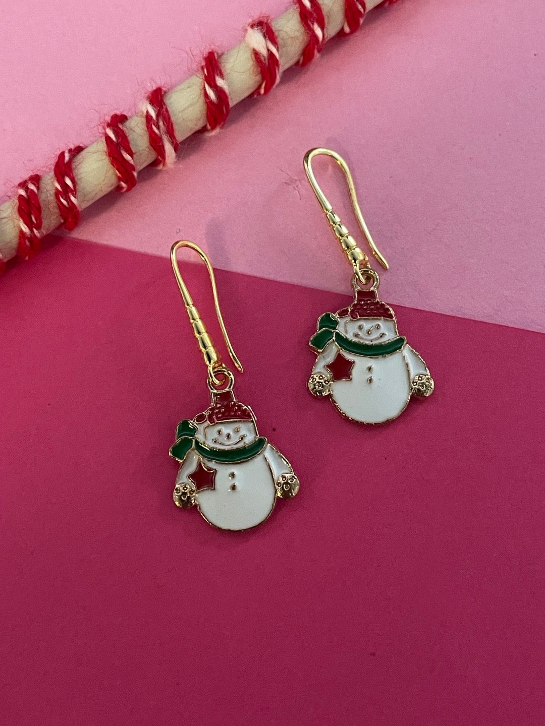 Christmas Snowman Charm Earrings