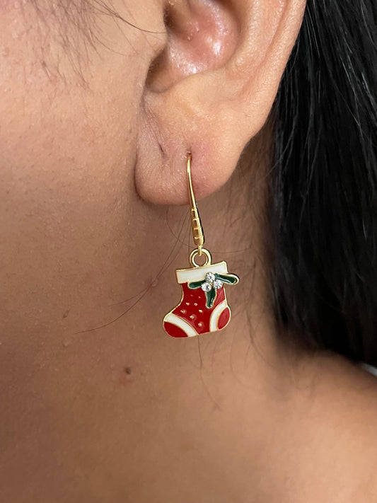 Santa Claus Stockings Charm Earrings