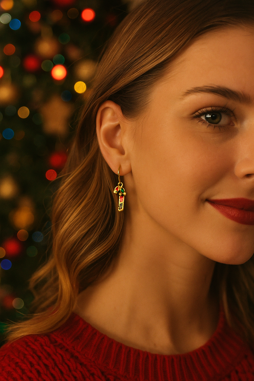 Christmas Candy Can Charm Earrings