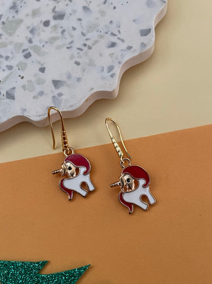 Christmas Unicorn Charm Earrings