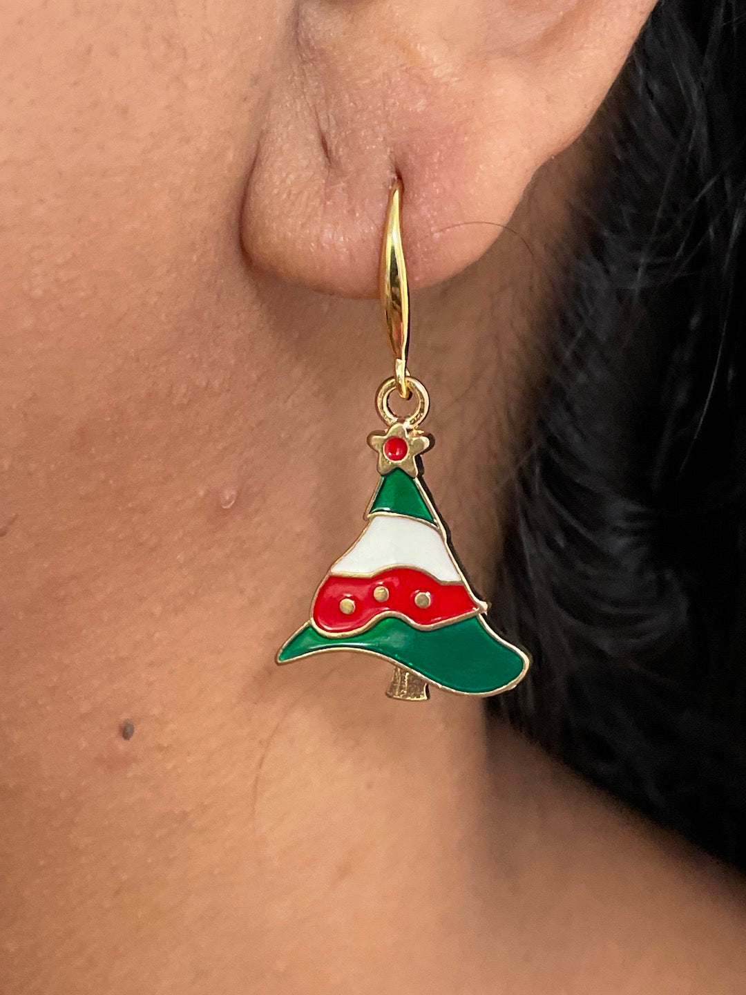 Christmas Tree Charm Earrings