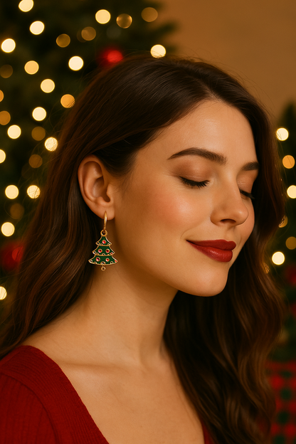 Christmas Tree Charm Earrings