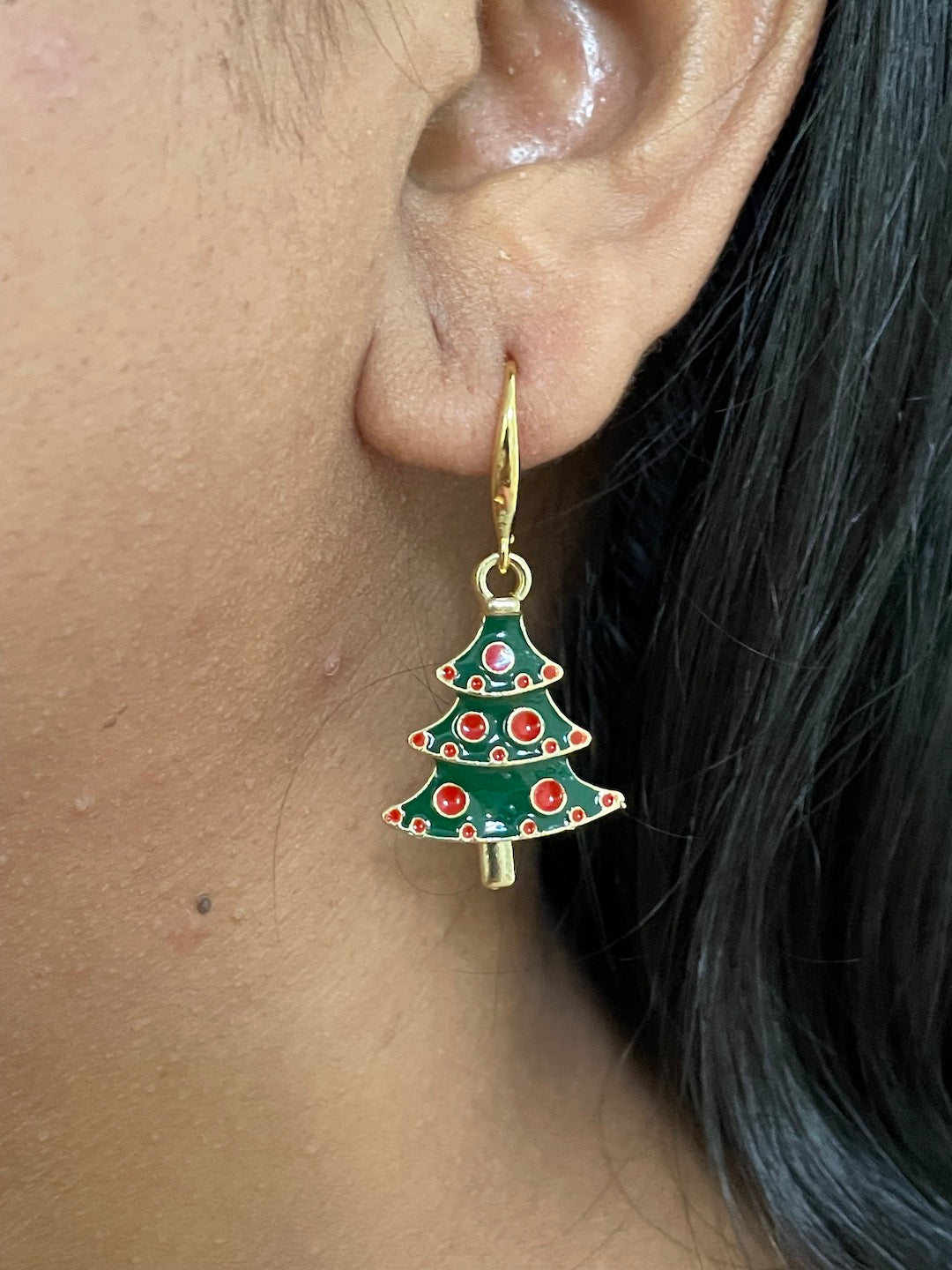 Christmas Tree Charm Earrings