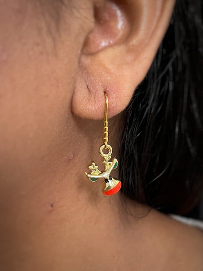 Christmas Reindeer Charm Earrings