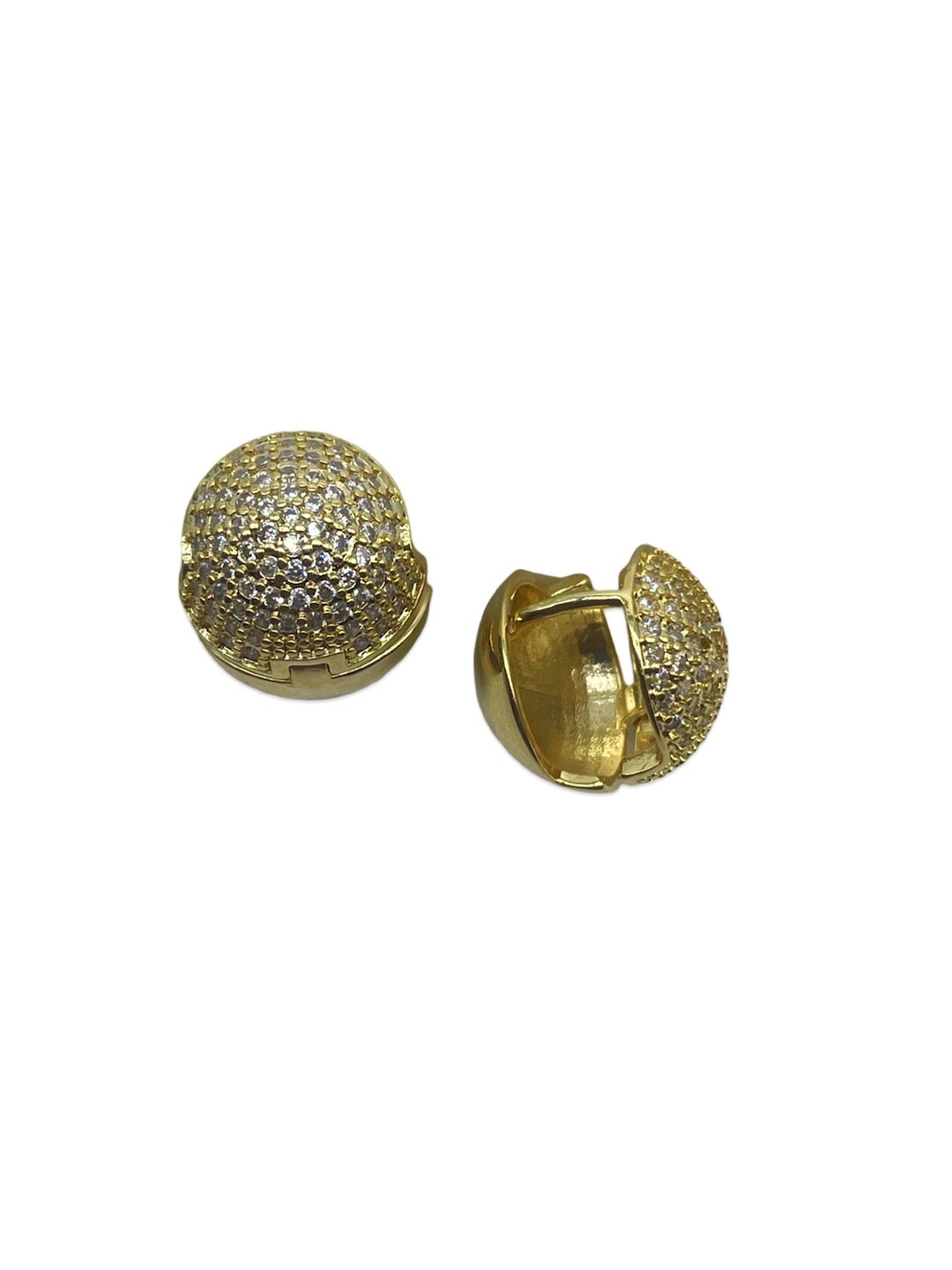 Gold / Silver Plated American Diamond Round Shaped Stud AD CZ Earrings