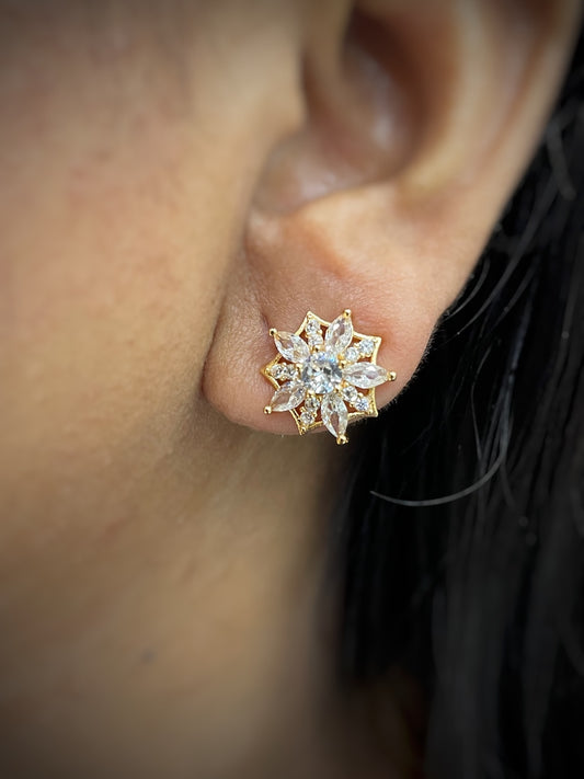 Flower Stud AD CZ Earrings






