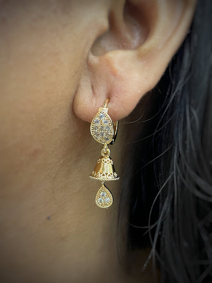 Bell Design AD Jhumka CZ Earrings






