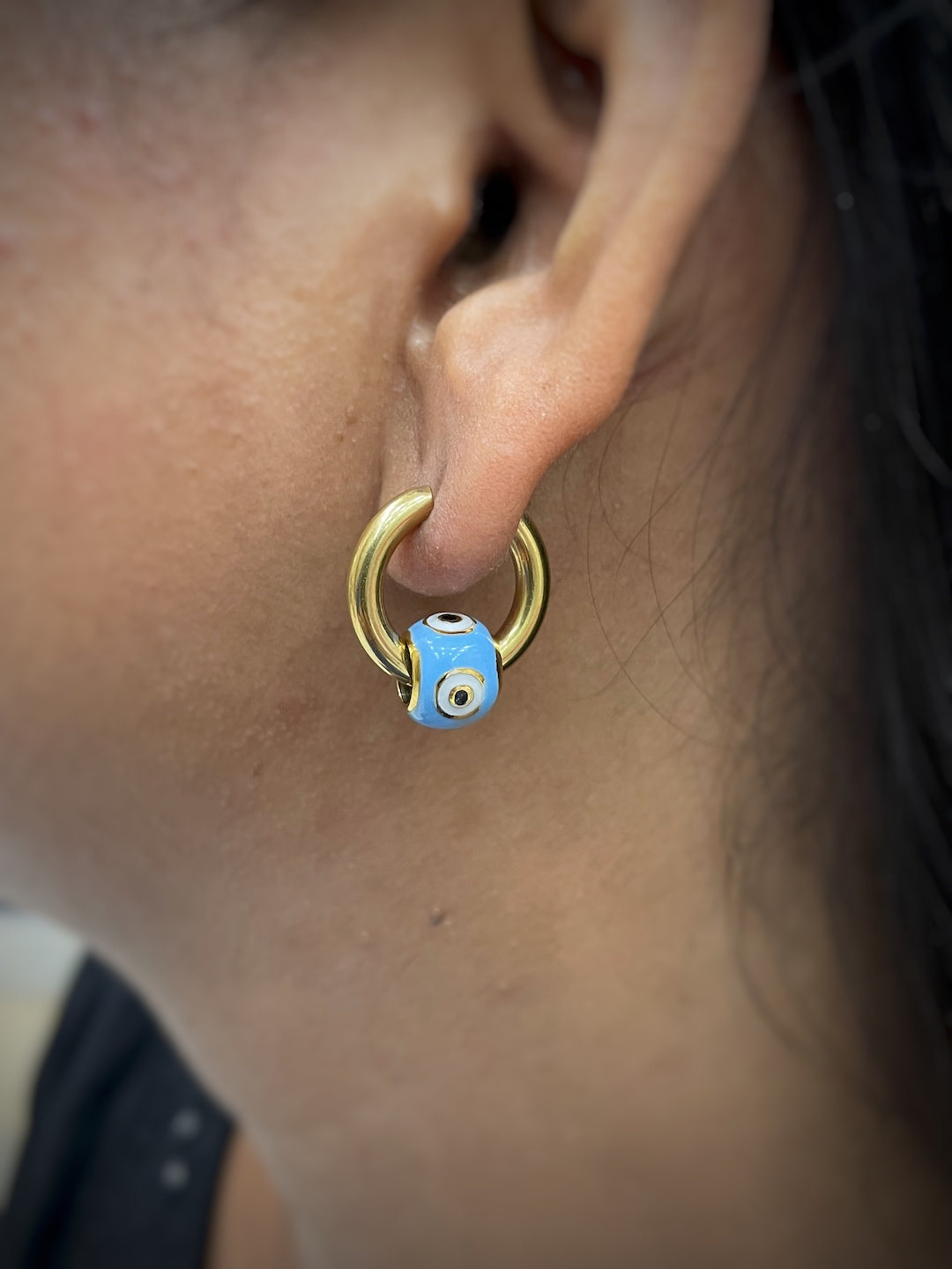 Evil Eye Hoop Baali Earrings






