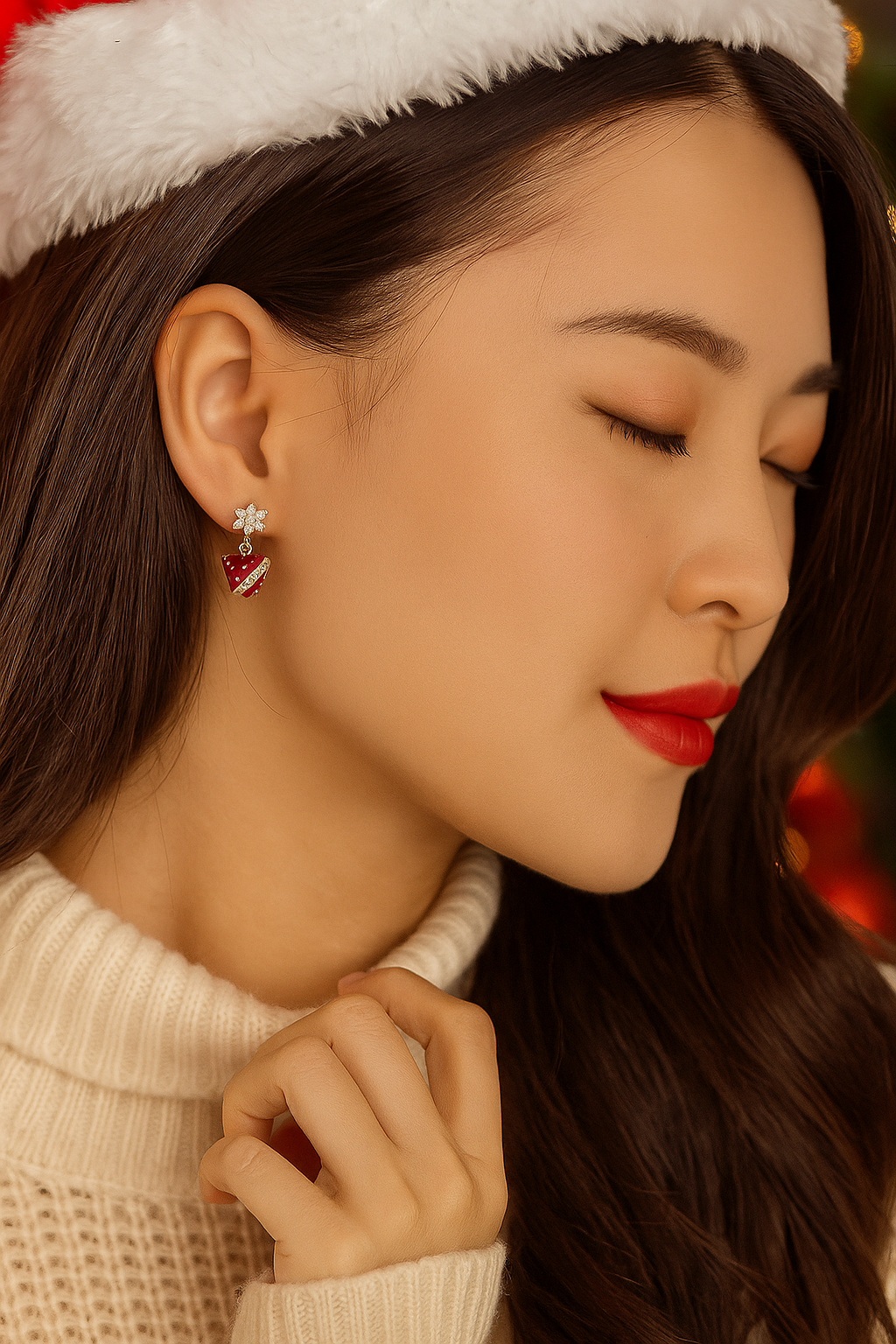 Gold-Plated CZ Flower Heart Drop Earrings | Festive Party Wear Jewelry for Women