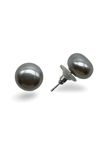 Silver-Plated CZ Gold Grey White Ball Round Shaped Stud Earrings | Party Wear Jewelry for Women