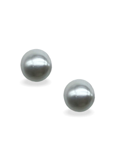 Silver-Plated CZ Gold Grey White Ball Round Shaped Stud Earrings | Party Wear Jewelry for Women