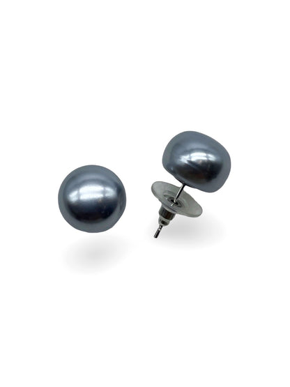 Silver-Plated CZ Gold Grey White Ball Round Shaped Stud Earrings | Party Wear Jewelry for Women