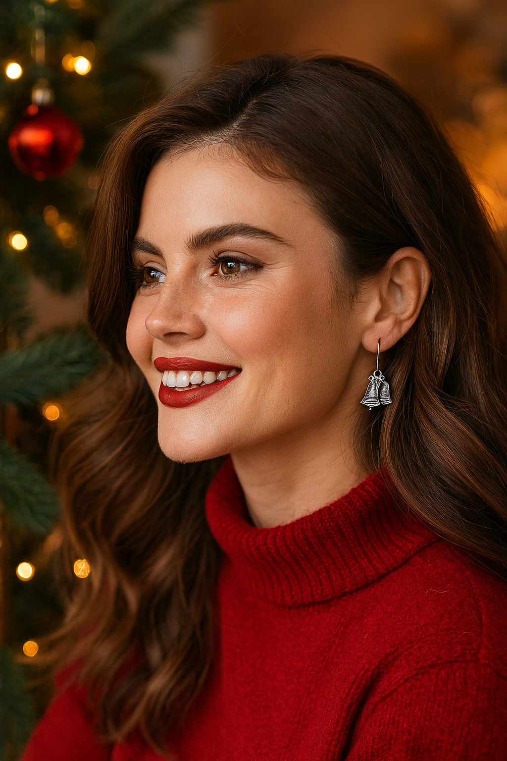 Jingle Bell Charm Christmas Earrings