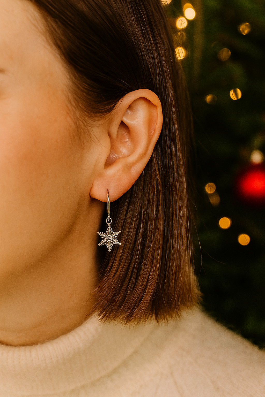 Christmas Snowflake Charm Earrings