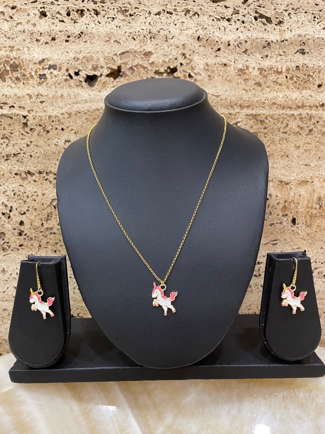 Unicorn Charm Pendant Necklace set