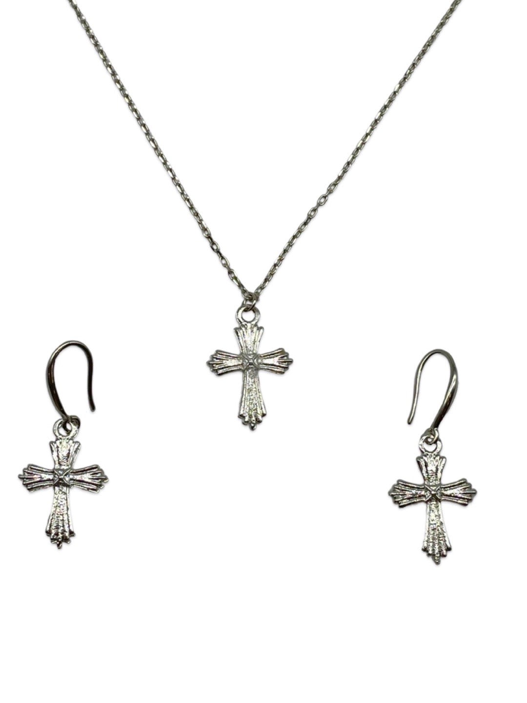 Cross Charm Pendant Necklace Set