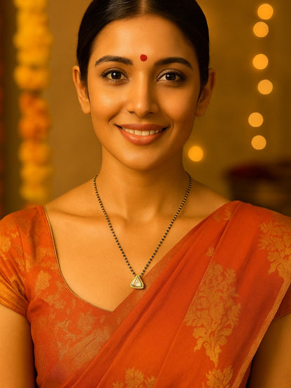 Kundan Triangle Pendant Long Mangalsutra Design