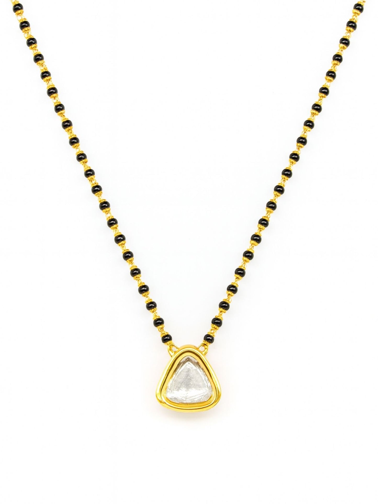 Kundan Triangle Pendant Long Mangalsutra Design