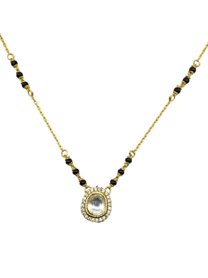 Kundan & AD Oval Pendant Short Mangalsutra Design