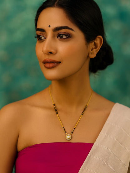 AD Kundan Pendant Short Mangalsutra Design