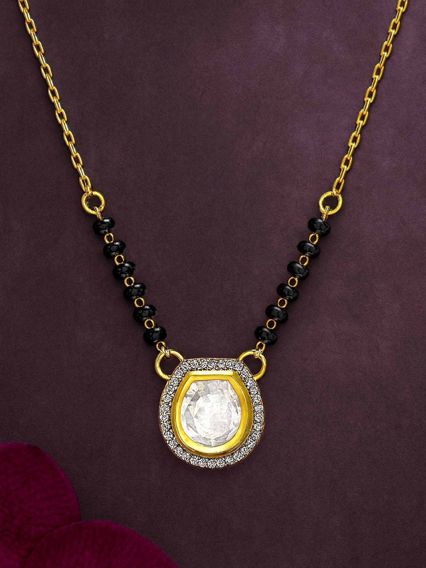 AD Kundan Pendant Short Mangalsutra Design