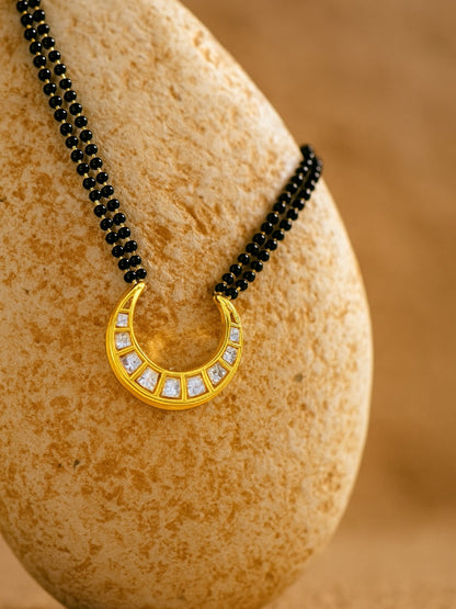 Kundan & AD Moon Pendant Long Mangalsutra Design