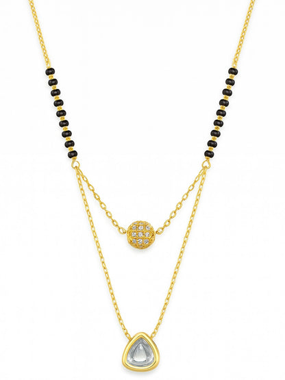 AD Ball/Kundan Pendant Short Mangalsutra Design