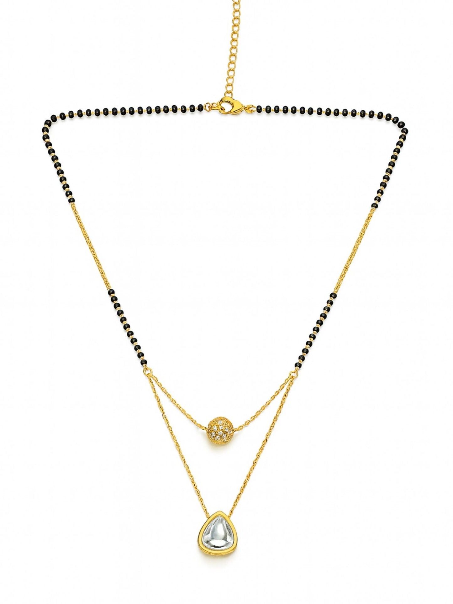AD Ball/Kundan Pendant Short Mangalsutra Design