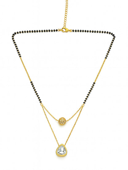 AD Ball/Kundan Pendant Short Mangalsutra Design
