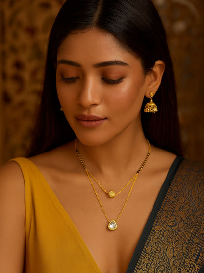 AD Ball/Kundan Pendant Short Mangalsutra Design