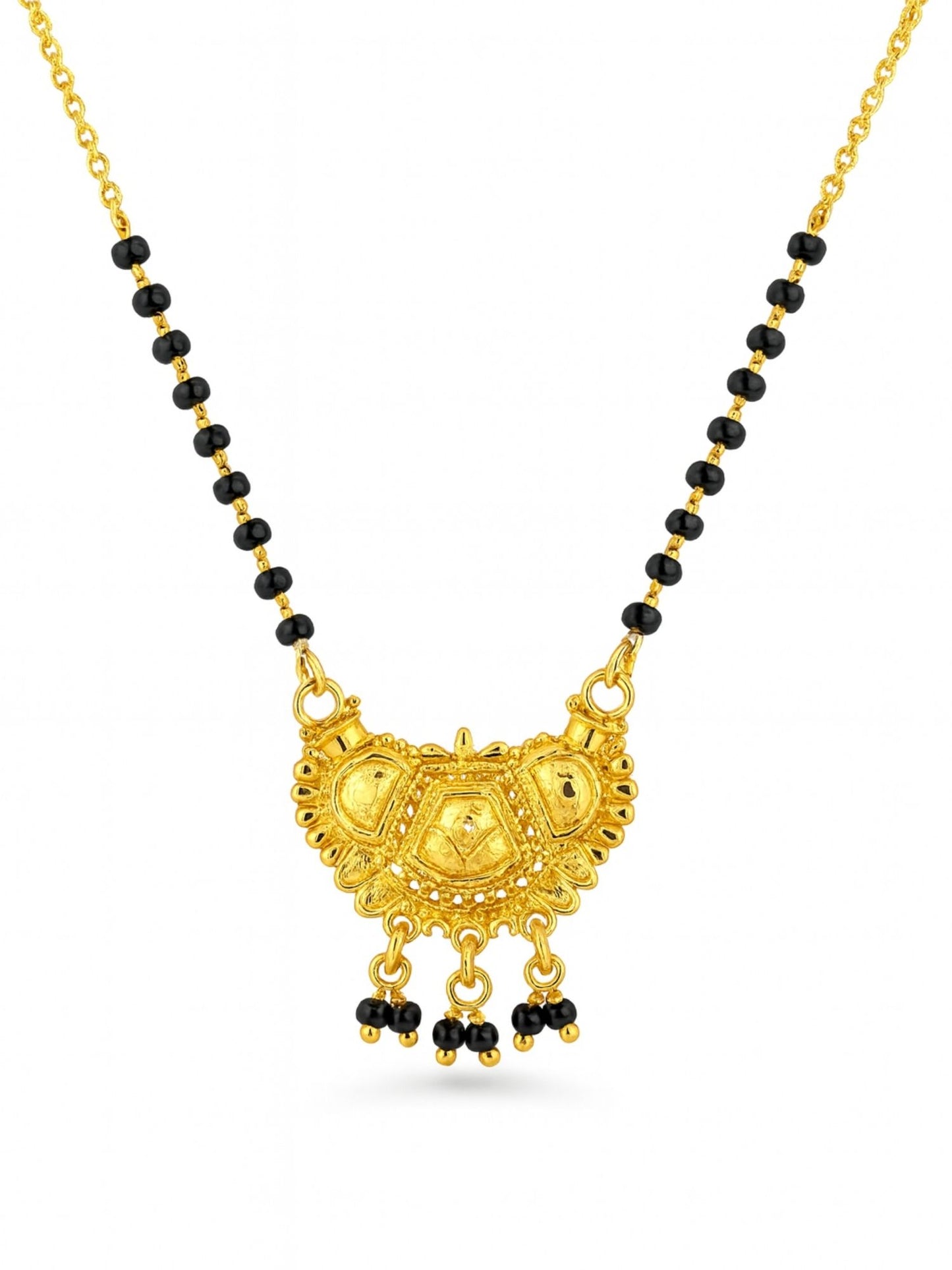 Gold Pendant Traditional Short Mangalsutra Design