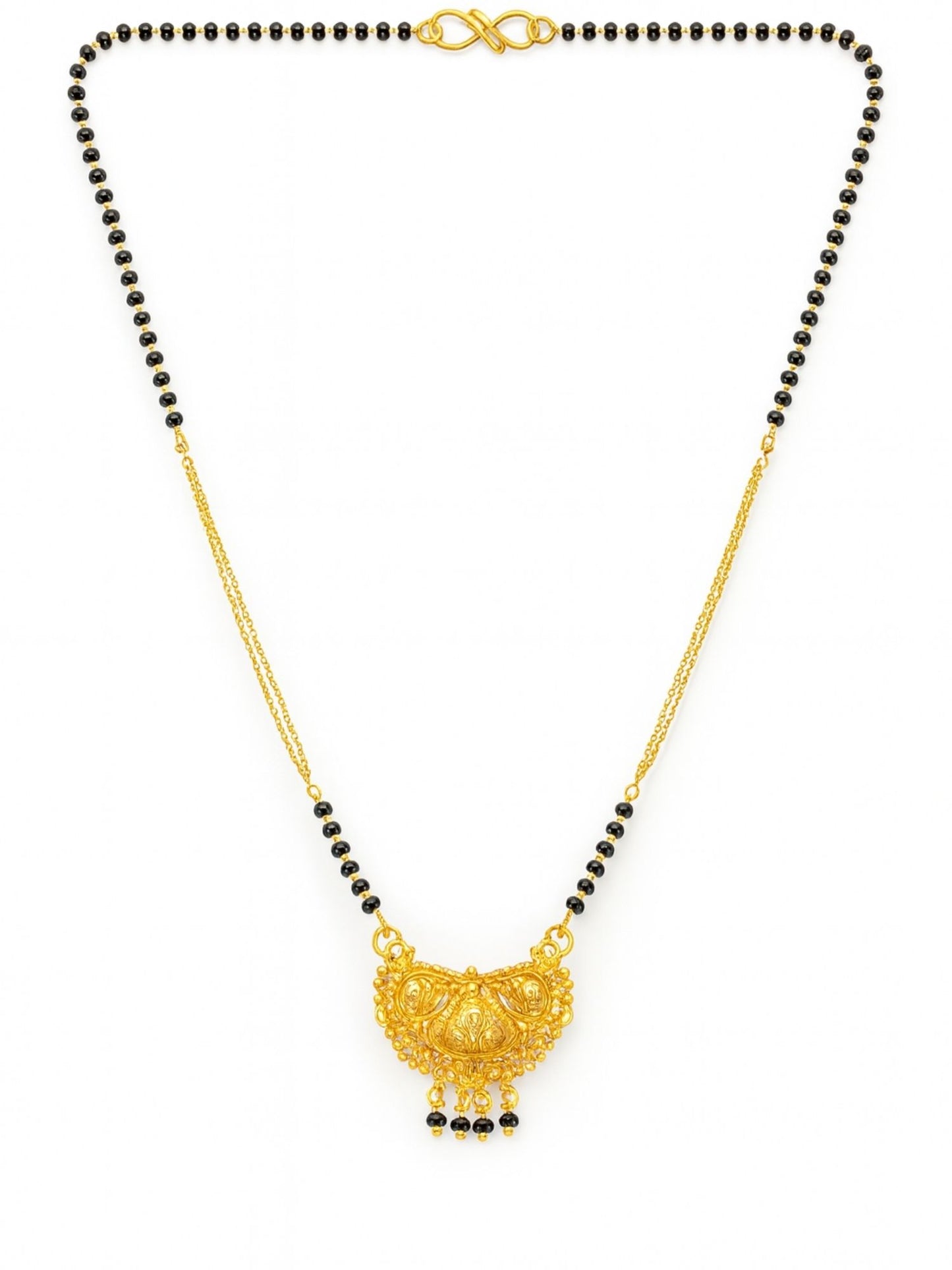 Gold Pendant Traditional Short Mangalsutra Design