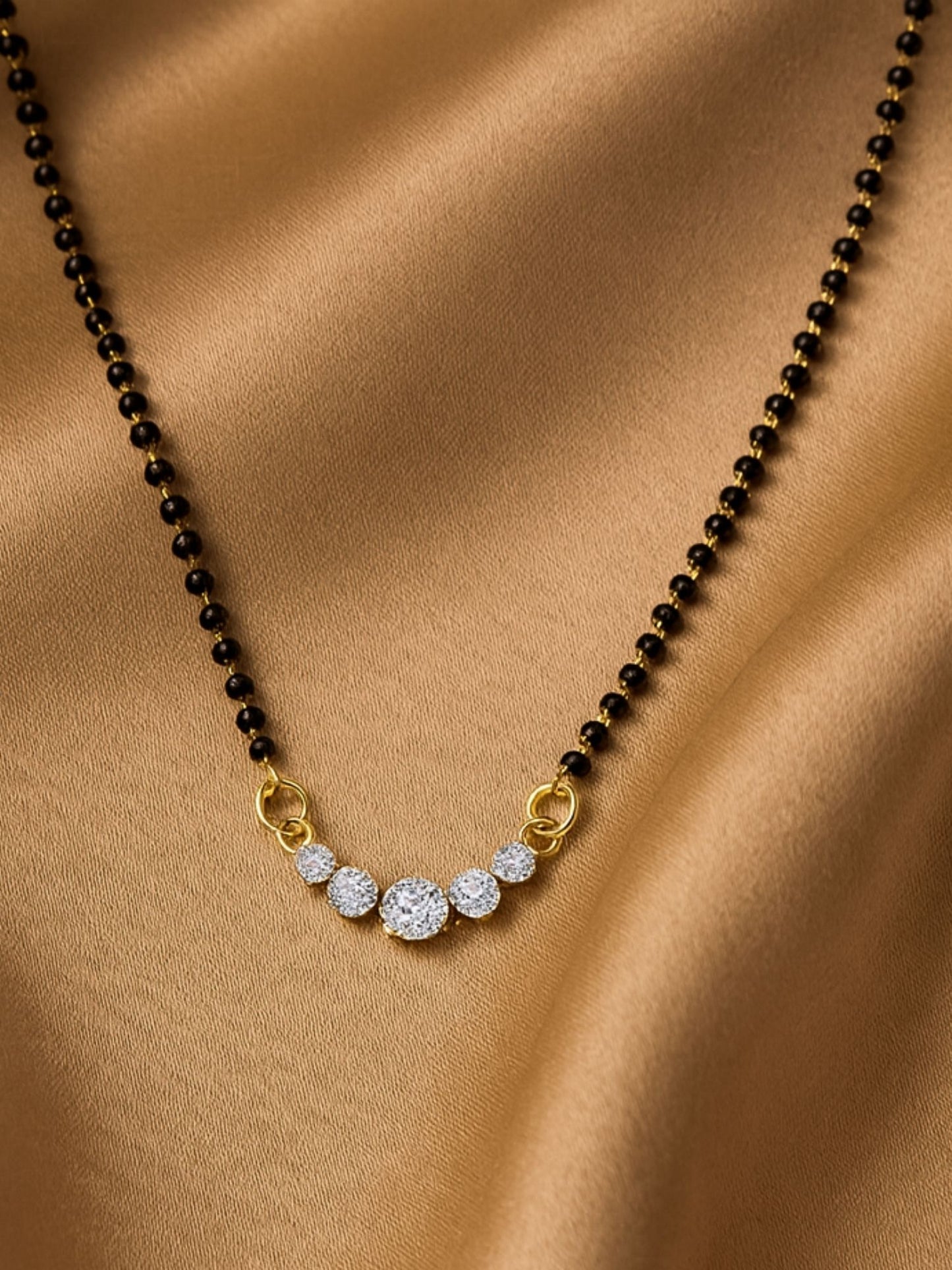 Rose Gold AD Pendant Short Mangalsutra Design