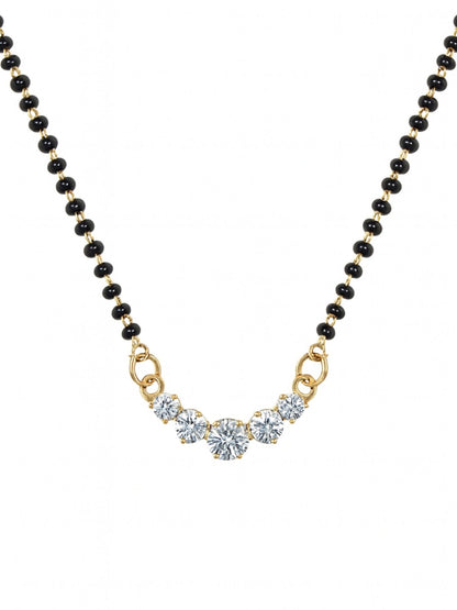 Rose Gold AD Pendant Short Mangalsutra Design
