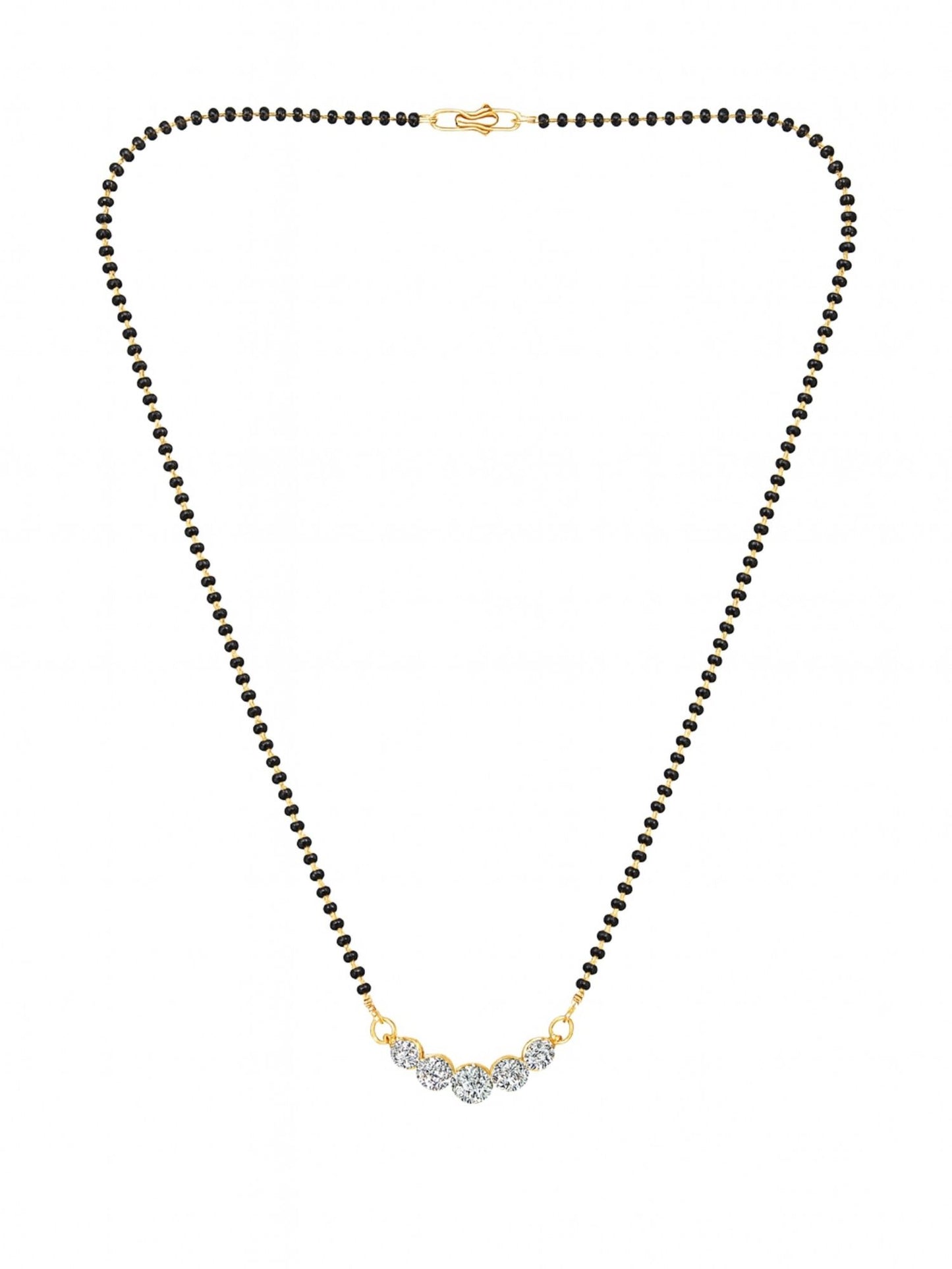 Rose Gold AD Pendant Short Mangalsutra Design