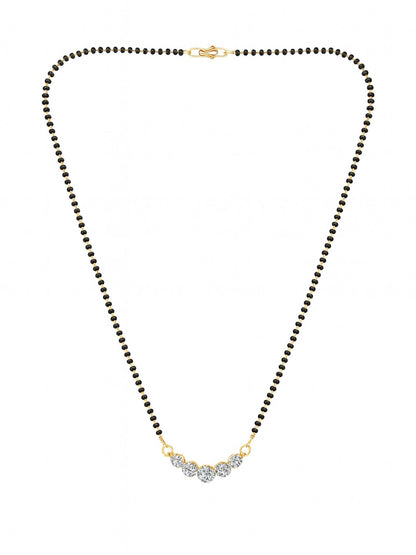 Rose Gold AD Pendant Short Mangalsutra Design