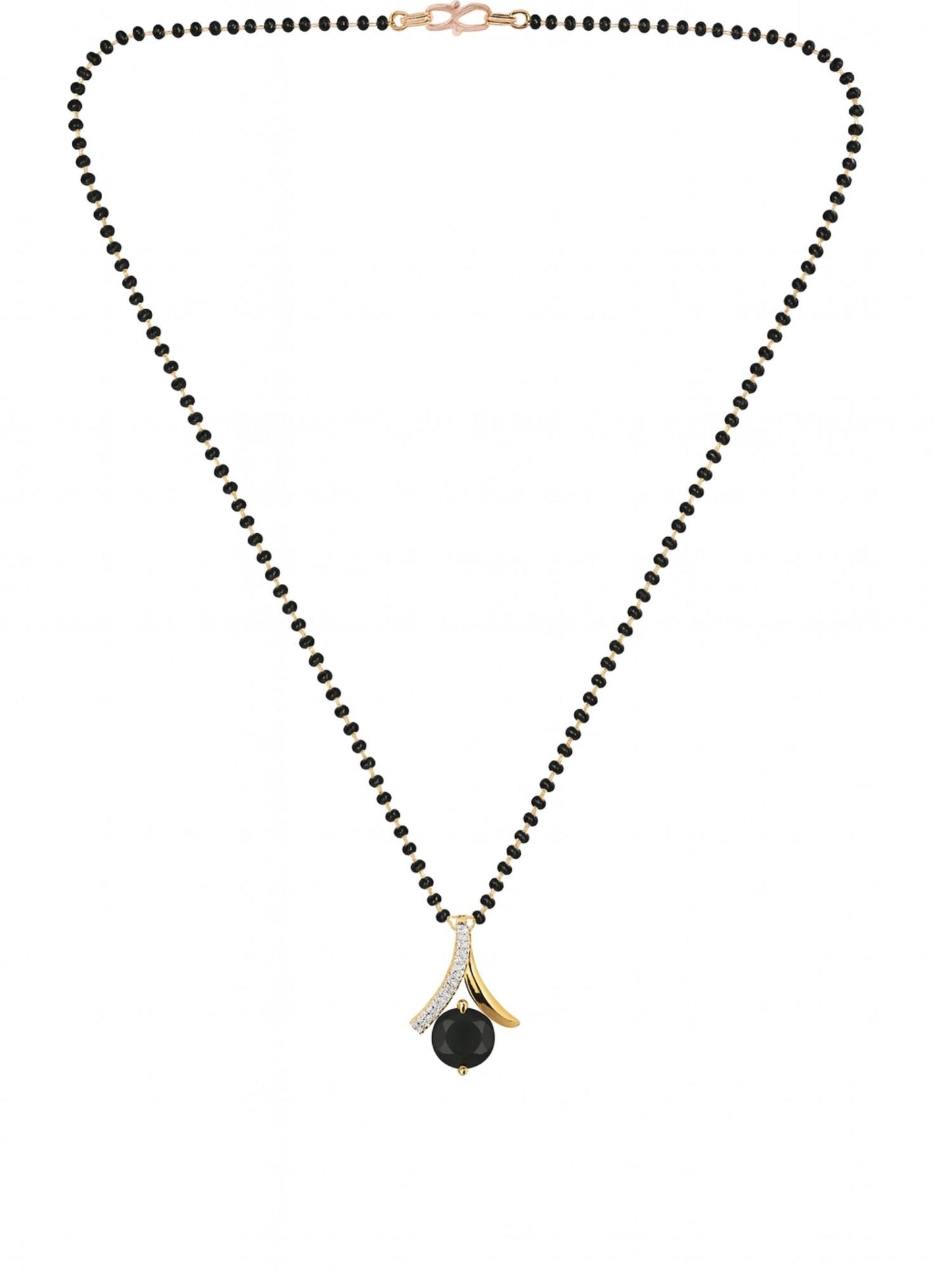 AD/Black Stone Pendant Short Mangalsutra Design