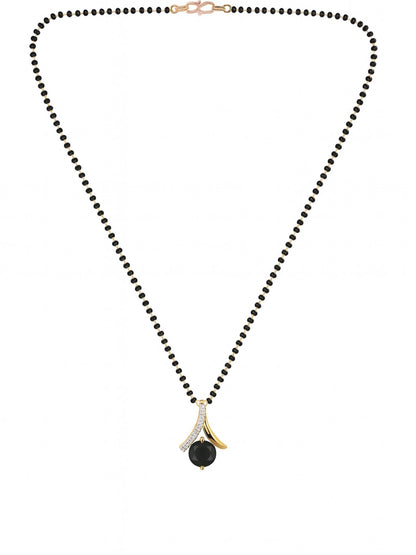 AD/Black Stone Pendant Short Mangalsutra Design