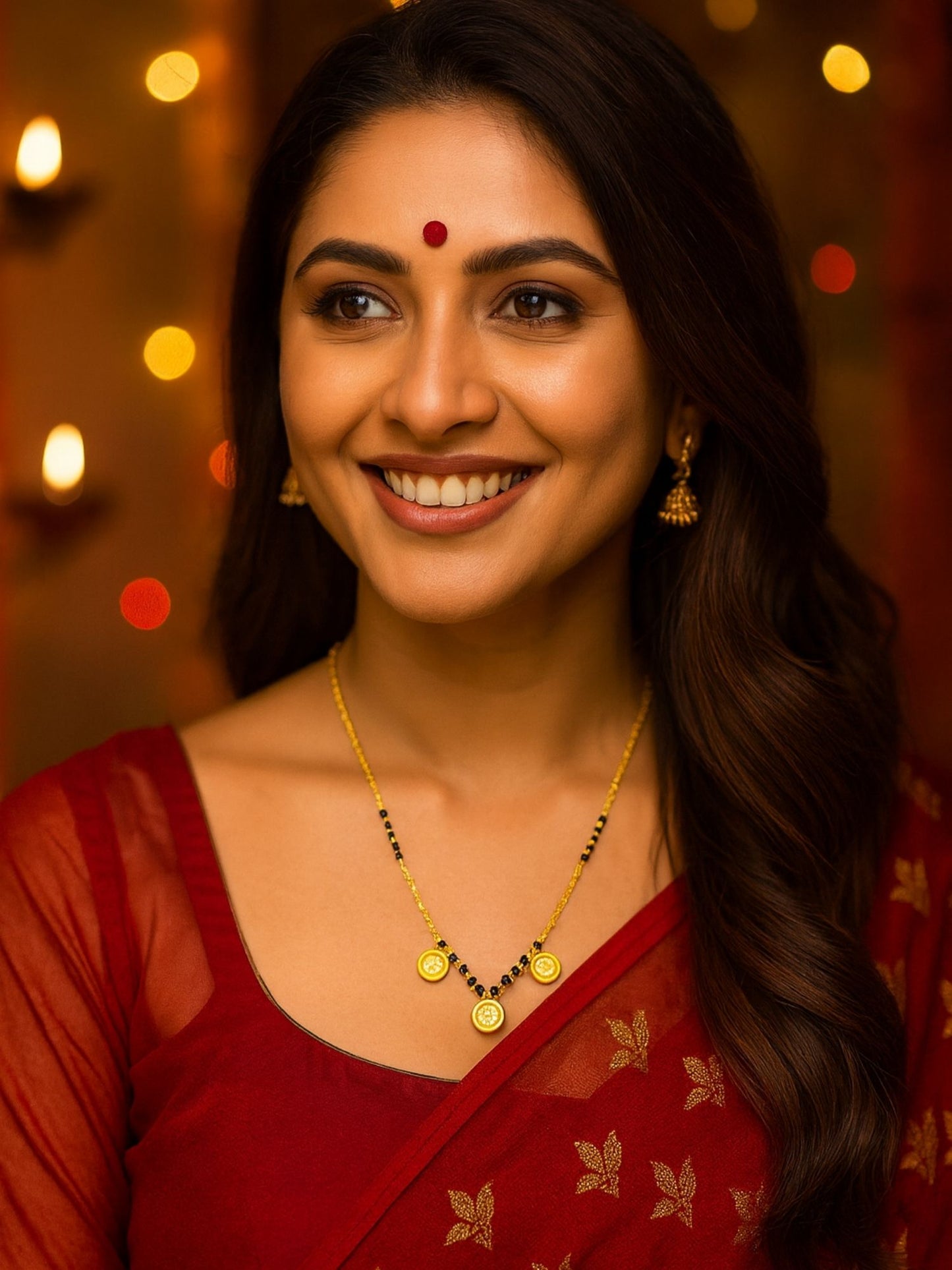 3 Small Round Pendant Short Mangalsutra Design