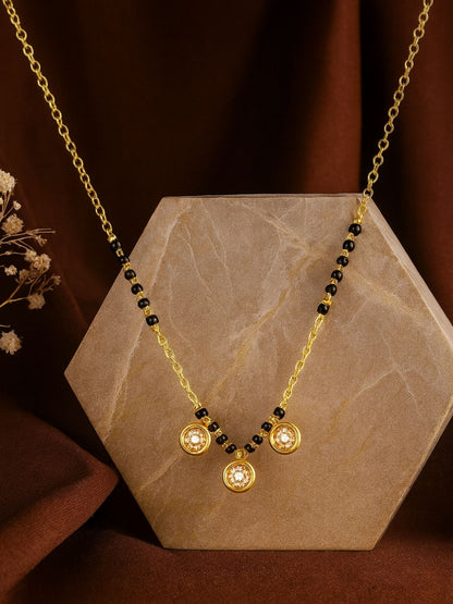 3 Small Round Pendant Short Mangalsutra Design