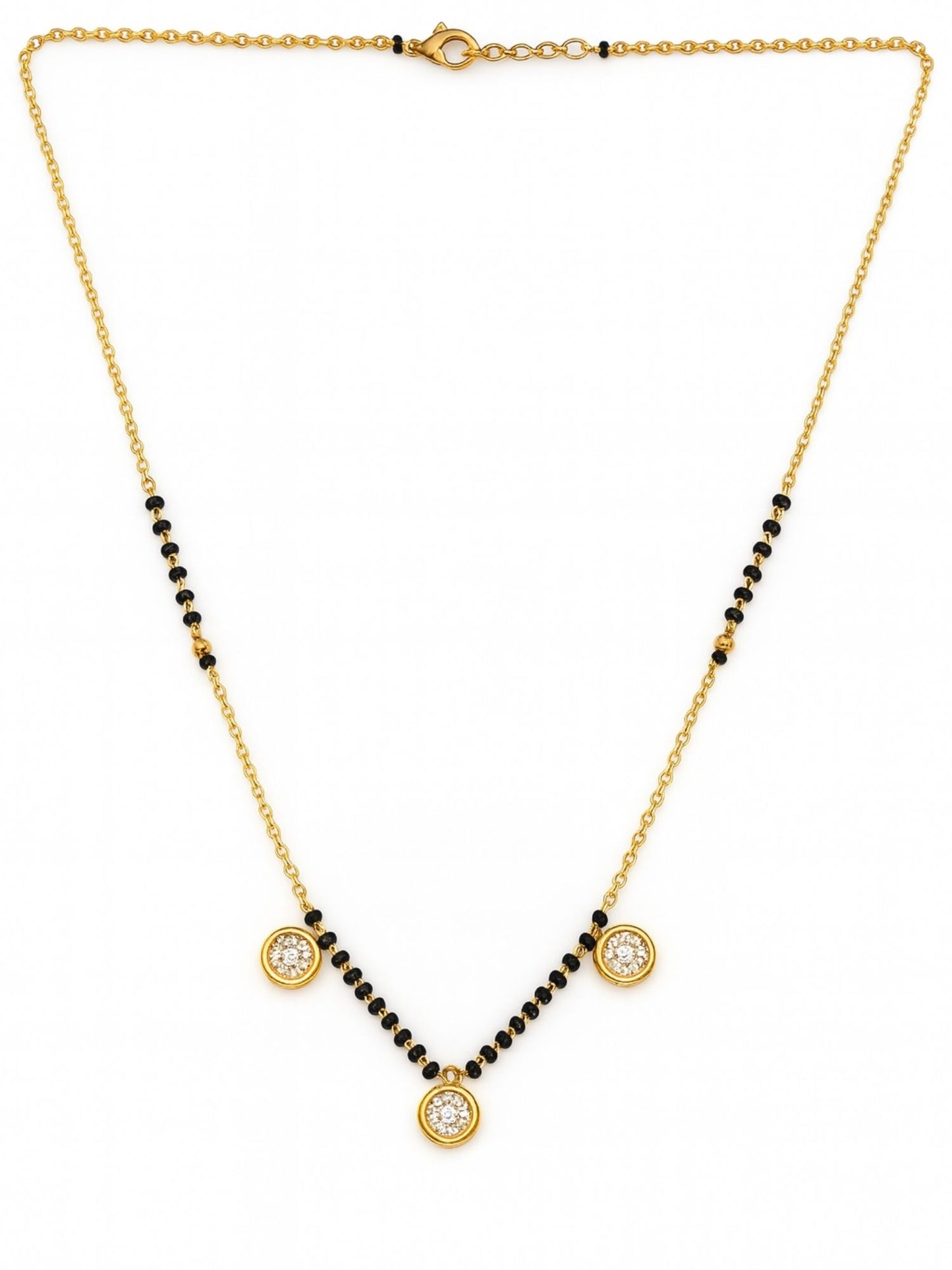 3 Small Round Pendant Short Mangalsutra Design