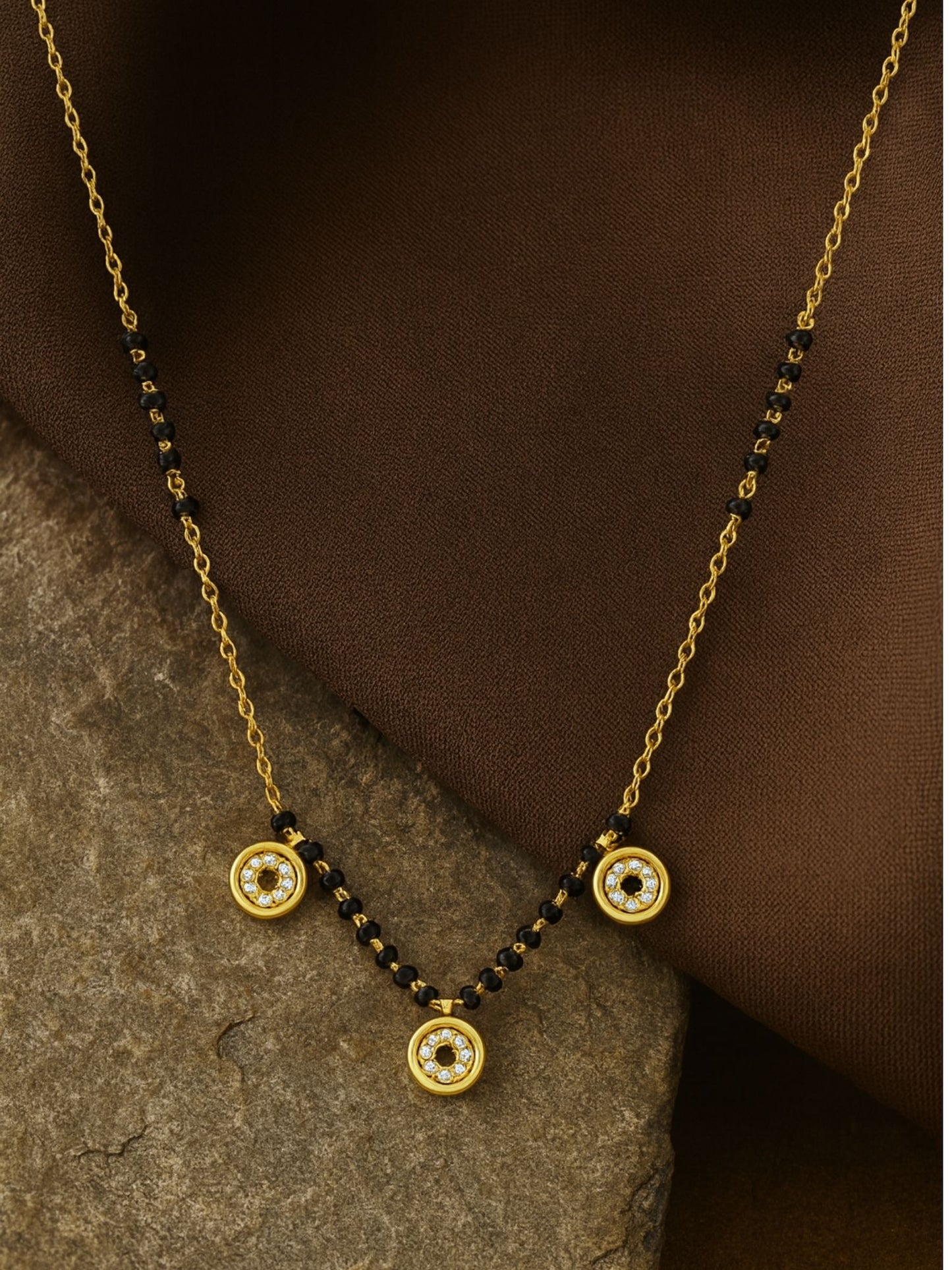 3 Small Round Pendant Short Mangalsutra Design