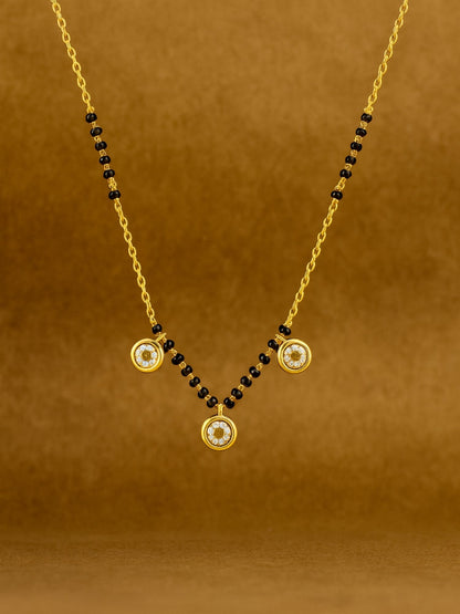 3 Small Round Pendant Short Mangalsutra Design