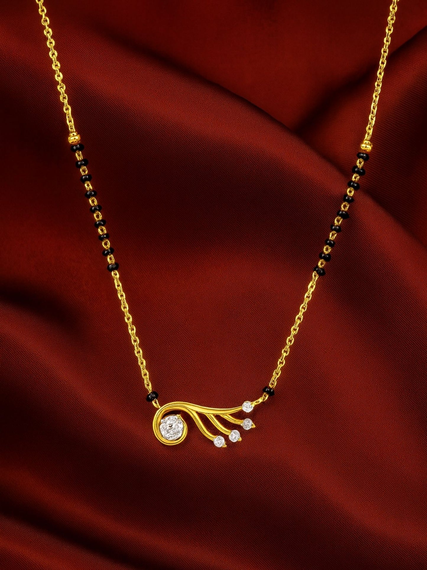 AD Peacock Pendant Short Mangalsutra Design