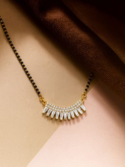 AD Half Round Pendant Short Mangalsutra Design